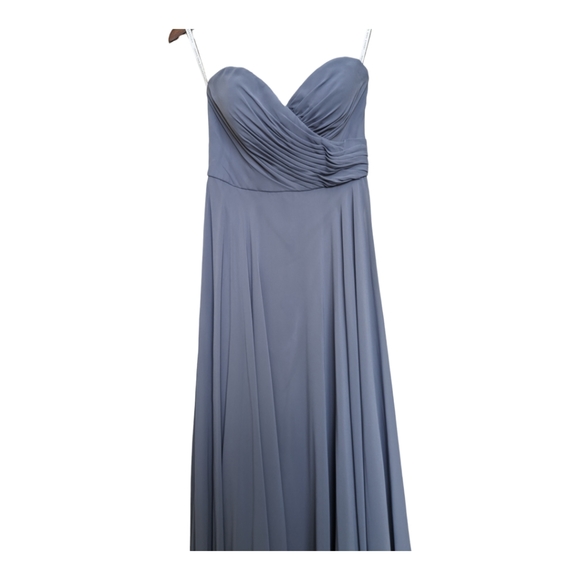 Jenny Yoo Adeline Peri Blue Gray Style 1781 Maxi Dress Size 6 - Picture 4 of 13